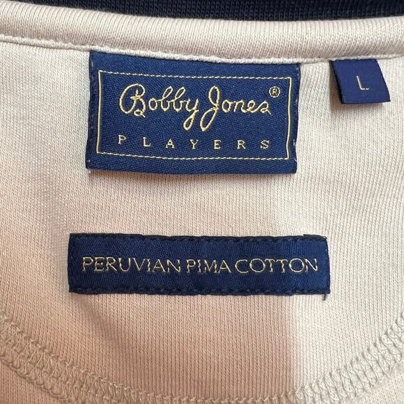 Bobby Jones Players Men’s 1/4 Zip Beige Sweatshirt Size L 100% Peruvian Cotton - Picture 5 of 11